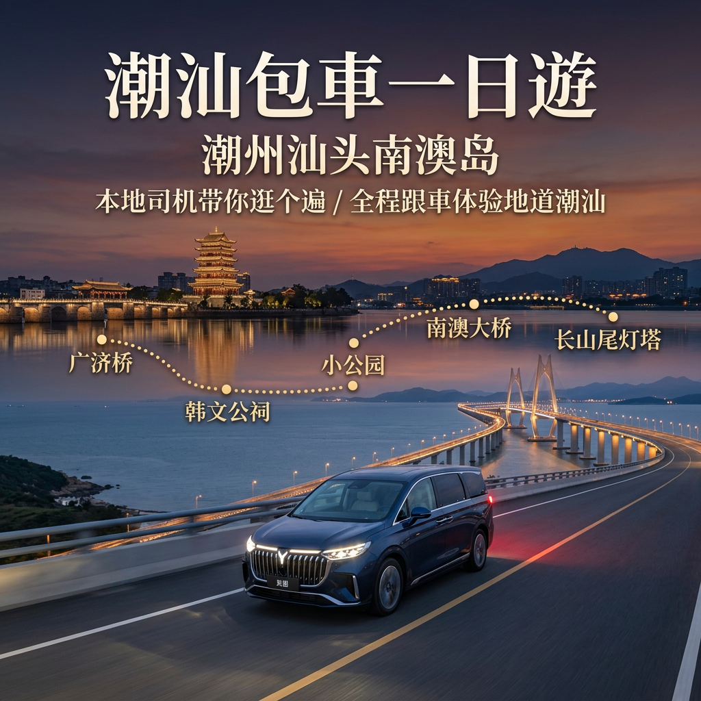 潮汕潮州&汕头&南澳岛一日游包車10小时