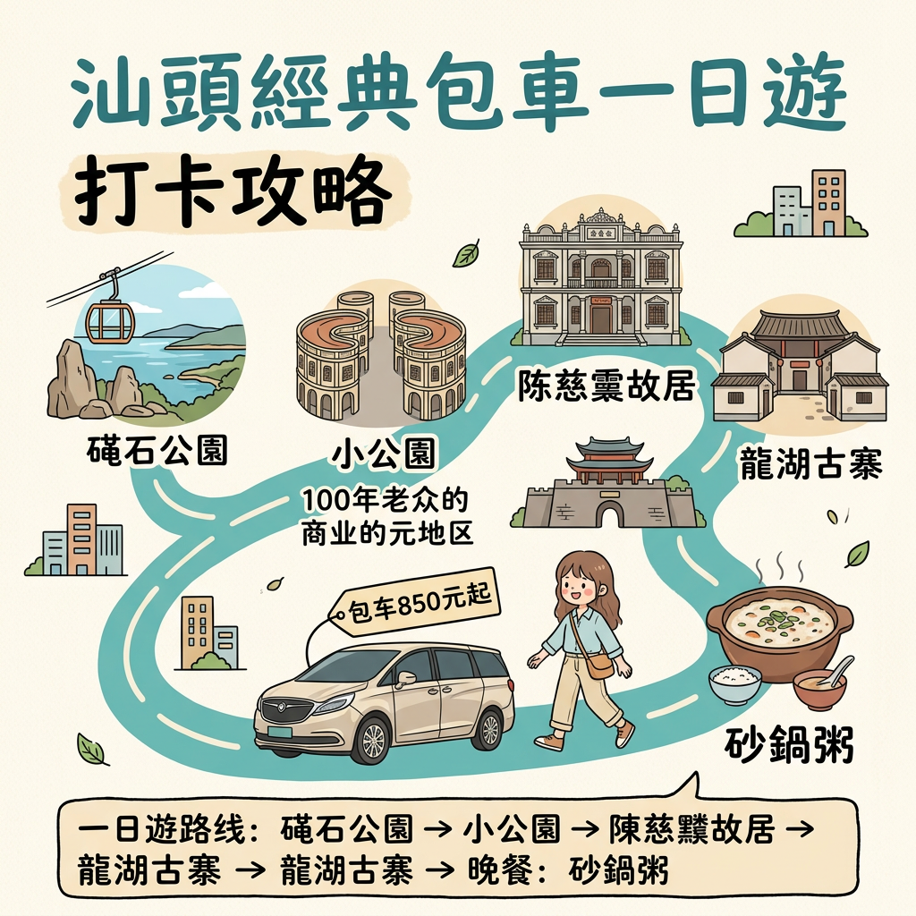 潮汕潮州&汕头&南澳岛一日游包車10小时
