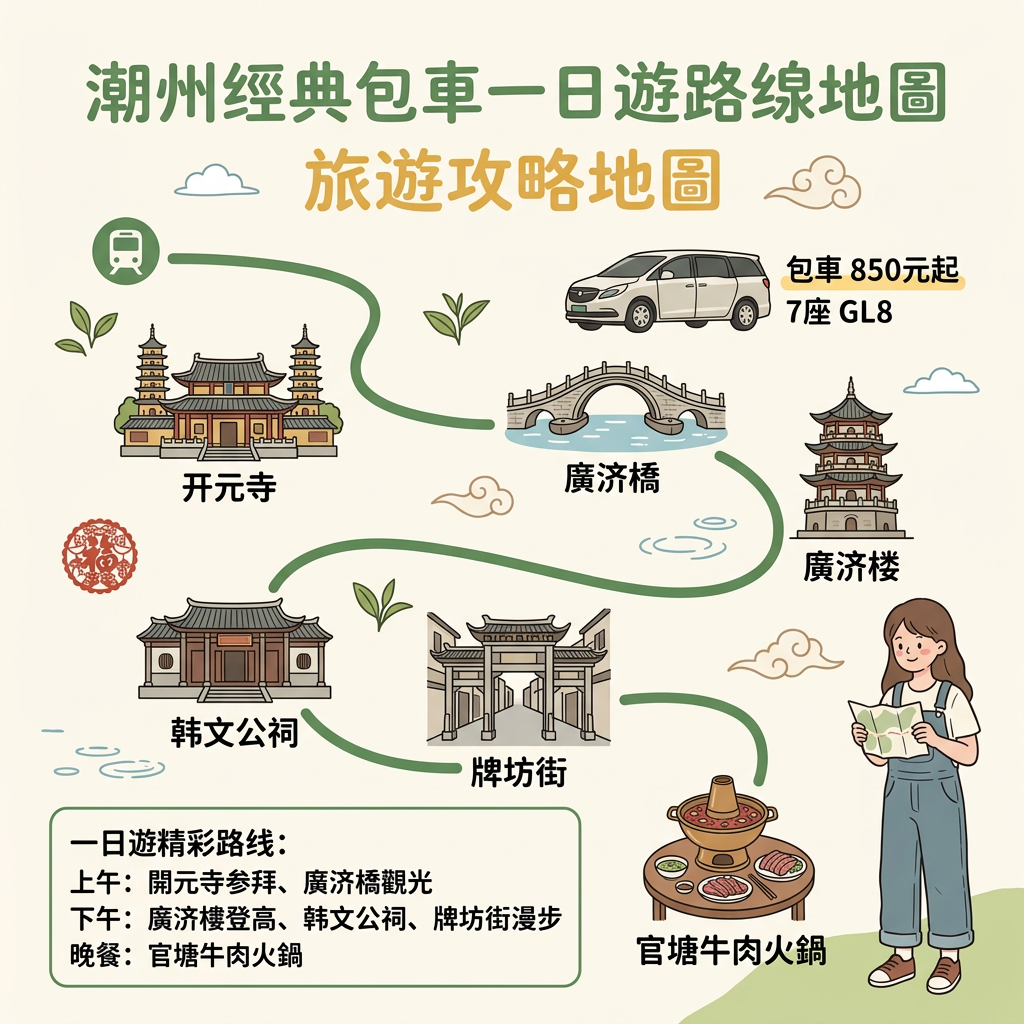 潮汕潮州&汕头&南澳岛一日游包車10小时